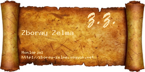 Zboray Zelma névjegykártya